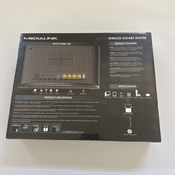 Medialink AC1200 1000 Mbps Wireless Gigabit Router NEW - Picture 2 of 8